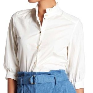 Front Button 3/4 Sleeve Blouse